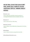 NR 283 FINAL EXAM FOUR EXAM SCRIPT&NewLine;FINAL PAPER 2026 COMPLETE SOLVED&NewLine;QUESTIONS CRITICAL THINKING INSIGHT&NewLine;MODULE