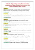 HVSAWB - High Voltage Safety Awareness Brief&NewLine;comprehensive Questions and Answers with 100&percnt;&NewLine;Correct Answers &vert; Latest Version