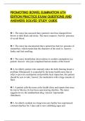 PROMOTING BOWEL ELIMINATION 6TH EDITION PRACTICE EXAM QUESTIONS AND ANSWERS SOLVED STUDY GUIDE&period;pdf&NewLine;&NewLine;