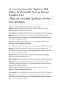 Accounting Information Systems&comma; 16th Edition By Marshall B&period; Romney With All Chapters 1-24&NewLine; Testbank complete Questions Answers and rationales &NewLine;