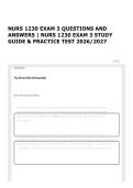NURS 1230 EXAM 3 QUESTIONS AND ANSWERS &vert; NURS 1230 EXAM 3 STUDY GUIDE & PRACTICE TEST 2026&sol;2027