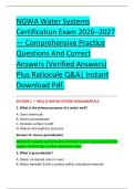 NGWA Water Systems &NewLine;Certification Exam 2026&ndash;2027 &NewLine;&mdash; Comprehensive Practice &NewLine;Questions And Correct &NewLine;Answers &lpar;Verified Answers&rpar; &NewLine;Plus Rationale Q&A&vert; Instant &NewLine;Download Pdf&period;