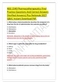 &NewLine; &NewLine;NSG 1540 Pharmacotherapeutics Final &NewLine;Practice Questions And Correct Answers &NewLine;&lpar;Verified Answers&rpar; Plus Rationale 2027 &NewLine;Q&A&vert; Instant Download Pdf&period;