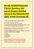 NU 545 PATHOPHYSIOLOGY &NewLine;Practice Questions And &NewLine;Correct Answers &lpar;Verified &NewLine;Answers&rpar; Plus Rationale 2027 &NewLine;Q&A&vert; Instant Download Pdf&period; 