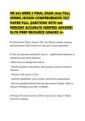 NR 503 WEEK 8 FINAL EXAM 2026 FALL&NewLine;SPRING SESSION COMPREHENSIVE TEST&NewLine;PAPER FULL QUESTIONS WITH 100&NewLine;PERCENT ACCURATE VERIFIED ANSWERS&NewLine;ELITE PREP RESOURCE GRADED A&plus;