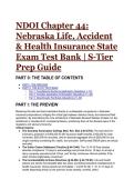 2026&sol;2027 NDOI Chapter 44&colon; Nebraska Life&comma; Accident & Health Insurance State Exam Test Bank &vert; S-Tier Prep Guide