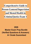 Comprehensive Guide to Person-Centered Supervision & Mental Health in Criminal Justice Exam Final PDF &vert; Study Guide & Exam Review 2026