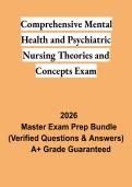 Comprehensive Mental Health & Psychiatric Nursing Theories and Concepts PDF &vert; Study Guide&comma; Practice Questions & Exam Review 2026