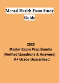 Mental Health Exam Study Guide PDF &vert; Psychiatric Nursing Practice Questions&comma; Exam Review & Study Material 2026