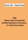 Chem 103 Final Exam PDF &vert; Chemistry 103 Study Guide&comma; Practice Questions & Comprehensive Exam Review 2026