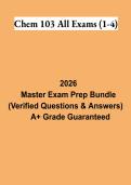 Chem 103 All Exams 1&ndash;4 PDF &vert; Chemistry 103 Practice Questions&comma; Study Guide & Comprehensive Exam Review 2026