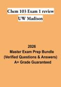 Chem 103 Exam 1 Review &ndash; UW Madison PDF &vert; Chemistry 103 Study Guide&comma; Practice Questions & Exam Prep 2026
