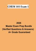 CHEM 103 Exam 1 PDF &vert; Chemistry 103 Study Guide&comma; Practice Questions & Exam Review 2026