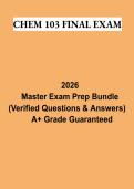 CHEM 103 Final Exam PDF &vert; Chemistry 103 Study Guide&comma; Practice Questions & Comprehensive Exam Review 2026