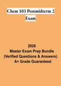 Chem 103 Postmidterm 2 Exam PDF &vert; Chemistry 103 Exam 2 Study Guide&comma; Practice Questions & Review 2026