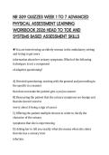 NR 509 QUIZZES WEEK 1 TO 7 ADVANCED&NewLine;PHYSICAL ASSESSMENT LEARNING&NewLine;WORKBOOK 2026 HEAD TO TOE AND&NewLine;SYSTEMS BASED ASSESSMENT SKILL