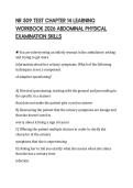 NR 509 TEST CHAPTER 14 LEARNING&NewLine;WORKBOOK 2026 ABDOMINAL PHYSICAL&NewLine;EXAMINATION SKILLS