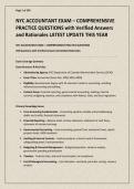 NYC ACCOUNTANT EXAM &ndash; COMPREHENSIVE PRACTICE QUESTIONS with Verified Answers and