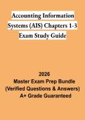 Accounting Information Systems &lpar;AIS&rpar; Chapters 1&ndash;3 Exam Study Guide PDF &vert; Practice Questions&comma; Key Concepts & Exam Review 2026