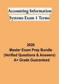 Accounting Information Systems Exam 1 Terms PDF &vert; AIS Key Terms&comma; Vocabulary Study Guide & Exam Review 2026