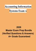 Accounting Information Systems Exam 4 PDF &vert; AIS Study Guide&comma; Practice Questions & Comprehensive Exam Review 2026