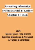 Accounting Information Systems Marshall B&period; Romney Chapters 1&ndash;7 Exam PDF &vert; AIS Study Guide&comma; Practice Questions & Exam Review 2026