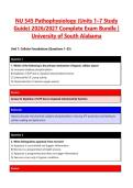 NU 545 Pathophysiology &lpar;Units 1&ndash;7 Study Guide&rpar; 2026&sol;2027 Complete Exam Bundle &vert; University of South Alabama