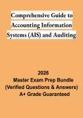 Comprehensive Guide to Accounting Information Systems &lpar;AIS&rpar; and Auditing PDF &vert; Study Guide&comma; Practice Questions & Exam Review 2026