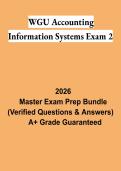 WGU Accounting Information Systems Exam 2 PDF &vert; AIS Study Guide&comma; Practice Questions & Exam Review 2026