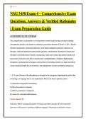 NSG 3450 Exam 4 &ndash; Comprehensive Exam Questions&comma; Answers & Verified Rationales &vert; Exam Preparation Guide