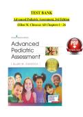 Test Bank for Advanced Pediatric Assessment 3rd Edition by Ellen M&period; Chiocca &vert; Chapters 1-26 Complete