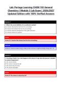 Lab&colon; Portage Learning CHEM 103 General Chemistry I Module 3 Lab Exam &vert; 2026&sol;2027 Updated Edition with 100&percnt; Verified Answers