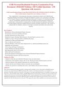 CISR Personal Residential Property Examination Prep&NewLine;Document &vert; 2026&sol;2027 Edition &vert; 150 Verified Questions - 130&NewLine;Questions with Answers