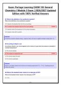 Exam&colon; Portage Learning CHEM 103 General Chemistry I Module 3 Exam &vert; 2026&sol;2027 Updated Edition  with 100&percnt; Verified Answers