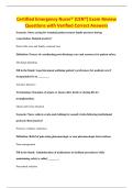 Certified Emergency Nurse&reg; &lpar;CEN&reg;&rpar; Exam Review&NewLine;Questions with Verified Correct Answers