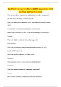 Certified Emergency Nurse &lpar;CEN&rpar; Questions with&NewLine;Verified Correct Answers