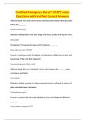 Certified Emergency Nurse&reg; &lpar;CEN&reg;&rpar; exam&NewLine;Questions with Verified Correct Answers