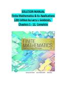 Solution Manual for Finite Mathematics & Its Applications 13th Edition Goldstein