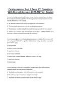 Cardiovascular Part 1 Exam ATI Questions &NewLine;With Correct Answers 2026-2027 A&plus; Graded 