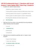 LVN 101 Fundamentals Exam 1 2026 &vert; Practice Questions & Answers &vert; Nursing Exam Prep
