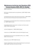 Maintenance technician test Questions With &NewLine;Correct Answers 2026 -2027 A&plus; Graded 