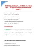 Aceable Agent Final Exam &vert; Real Estate Pre-Licensing &NewLine;Course &vert; Verified Questions and Detailed Rationales &vert; &NewLine;Graded A&plus;