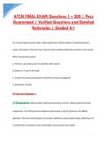 ATCN FINAL EXAM Questions 1 &ndash; 200 &vert; Pass &NewLine;Guaranteed &vert; Verified Questions and Detailed &NewLine;Rationales &vert; Graded A&plus; 