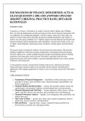 FOUNDATIONS OF FINANCE 10TH EDITION ACTUAL &NewLine;EXAM &lbrack;QUESTION 1-200&rsqb; AND ANSWERS UPDATED &NewLine;2026&sol;2027 &vert; ORIGINAL PRACTICE BANK &vert; DETAILED &NewLine;RATIONALES 