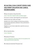 NR 565 FINAL EXAM CONCEPT REVIEW GUIDE&NewLine;2026 PATIENT EVALUATION AND CLINICAL&NewLine;DECISION MAKING