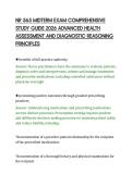 NR 565 MIDTERM EXAM COMPREHENSIVE&NewLine;STUDY GUIDE 2026 ADVANCED HEALTH&NewLine;ASSESSMENT AND DIAGNOSTIC REASONING&NewLine;PRINCIPLES
