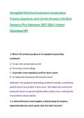 Springfield Electrical Contractor Examination &NewLine;Practice Questions and Correct Answers &lpar;Verified &NewLine;Answers&rpar; Plus Rationale 2027 Q&A&vert; Instant &NewLine;Download Pdf