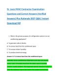 St&period; Louis HVAC Contractor Examination &NewLine;Questions and Correct Answers &lpar;Verified &NewLine;Answers&rpar; Plus Rationale 2027 Q&A&vert; Instant &NewLine;Download Pdf
