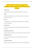 IC&RC Alcohol and Drug Counselor Exam&NewLine;Candidate Guide Questions with Verified Correct&NewLine;Answers