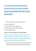 St&period; Louis County Plumbing Examination &NewLine;Questions and Correct Answers &lpar;Verified &NewLine;Answers&rpar; Plus Rationale 2027 Q&A&vert; Instant &NewLine;Download Pdf